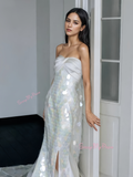 Colorful Sequin Trumpet Mermaid Sweetheart Ruched Wedding Dress