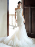 Trumpet Mermaid Tulle Off The Shoulder Wedding Dress