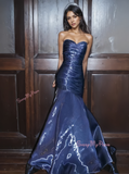 Tulle Trumpet Mermaid Sparkle Blue Sweetheart Wedding Dress