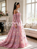 Sassymyprom elegant off shoulder neckline close-up detail