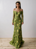 Sassymyprom green lace sheath column prom dress hero front view