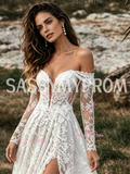Sassymyprom sheer sleeve off shoulder bodice dress close-up detail