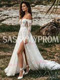 Sassymyprom sweeping train off shoulder dress back angle view