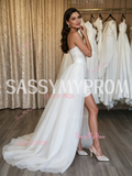 Sheath Column Lace Wedding Dress With Detachable Train