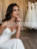 Satin Spaghetti Strap Trumpet Mermaid Wedding Dress