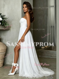 strapless ruched tulle wedding dress