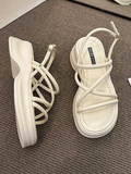 Ankle Strap Flatform Women's White Sandals