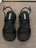 Ankle Strap Flatform Women's White Sandals
