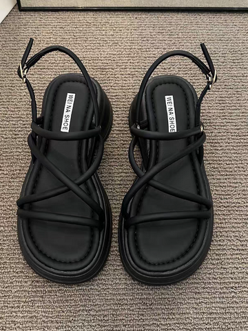 Ankle Strap Flatform Women's White Sandals