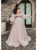 Pink Off The Shoulder Sparkle Sequin Prom Dress With Slit