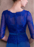 Jumpsuit Acetate Royal Satin & Lace Jewel Evening Dress