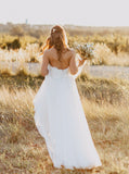 Sweetheart Lace Open Back A-line White Wedding Dress