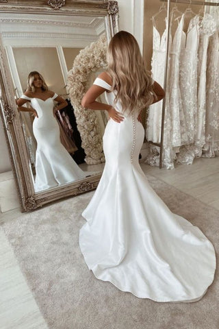 Mermaid Sleeveless Off The Shoulder Sexy Bridal Wedding Dress