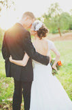 A Line Sweet Lace Chiffon Short Sleeves Wedding Dress