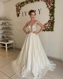 Tulle Appliques Sweetheart Cheap Beautiful Sheer Wedding Dress