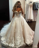 Tulle Appliques Ball Gown Beautiful Off The Shoulder Wedding Dress