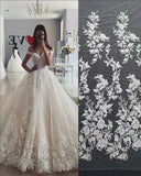 Beautiful Ball Gown Off The Shoulder  Lace Tulle Applique Wedding Dress