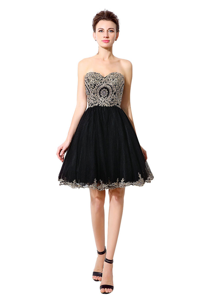 Luxury Tulle Sweetheart Neckline A-line Homecoming Dresses with Lace A – Sassymyprom Luxury Tulle Sweetheart Neckline A-line Homecoming Dresses with Lace A – Sassymyprom
