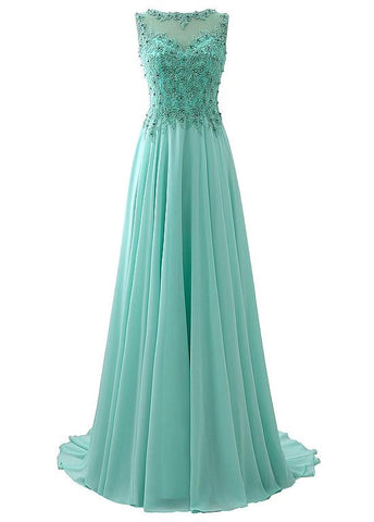 Prom Dresses With Beaded Lace Appliques