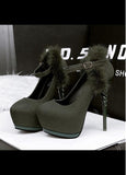 Fabulous Suede Upper Heels Party Shoes