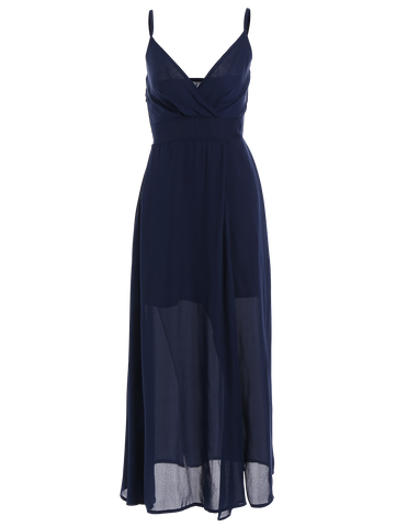 Cheap Navy Slip High Slit Plunge Neck Summer Dress Cheap Free Shipping Sassymyprom Cheap Navy Slip High Slit Plunge Neck Summer Dress Cheap Free Shipping Sassymyprom