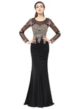  Fabulous Crystal Shuang Ma Jewel Neckline Sheath Evening Dresses With Lace Appliques