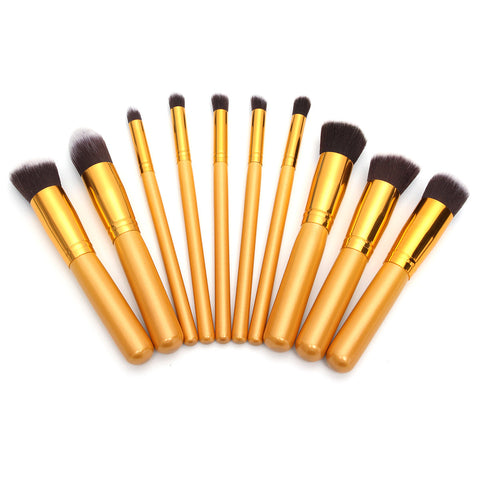 10Pcs Purple Makeup Brushes Set 