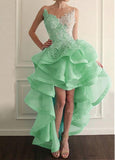 Hi-lo Homecoming Dresses With Lace Appliques
