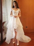  Beading High-Low Wedding Dress