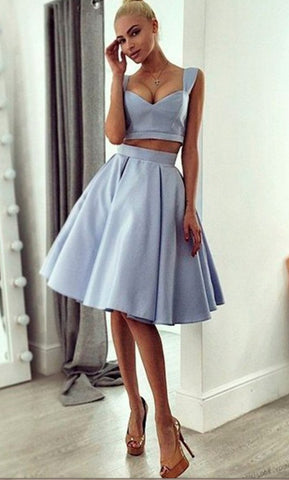 Two Piece  Ice Blue Homecoming Dress