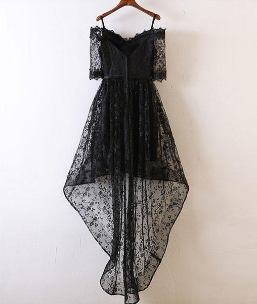 Black Lace High Low Lace Evening Prom Dress US6 / More From Color Chart