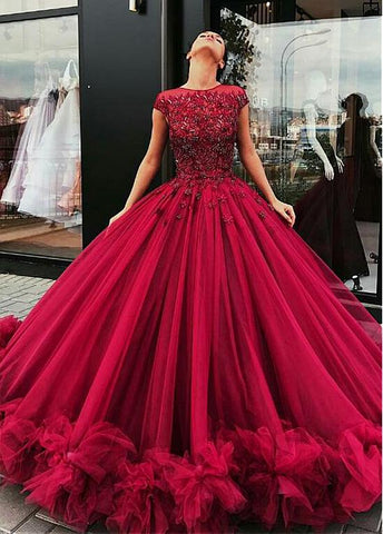 Cinderella Divine Red Off Shoulder Glitter Prom Gown – Unique Vintage