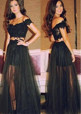 Off-the-shoulder Two-piece  Evening Dress