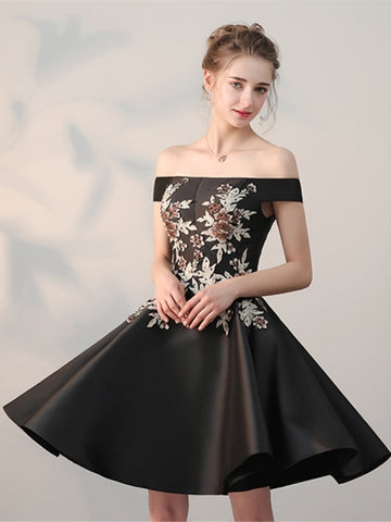Red & Black Embroidery Short Homecoming Dress Sassymyprom Red & Black Embroidery Short Homecoming Dress Sassymyprom