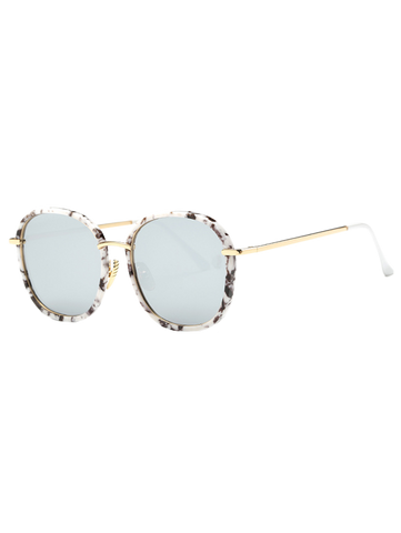 Fashion Marble Oversized Mirrored Sunglasses