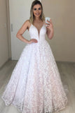 Rose Appliques Tulle A Line Sexy Spaghetti Strap Wedding Dress