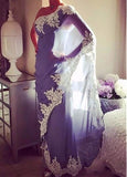 Fabulous Silk-like Chiffon One Shoulder Neckline Sheath Evening Dresses With Lace Appliques