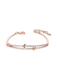 Micro Pave Zirconia Arch with Moon and Star Bracelet