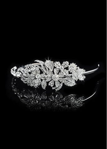 Exquisite Alloy Wedding Tiara With Rhinestones