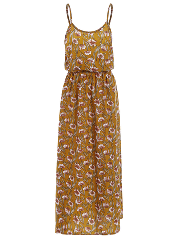 Yellow Beach Floral Maxi Dress