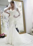 Tulle Sweetheart Neckline Mermaid Wedding Dress With Lace Appliques & Beadings