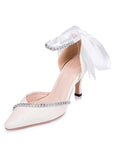 Chic Satin Bridal Shoes With Bowknot