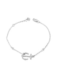 Fashion CZ Anchor Thin Chain Bracelet