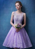 Marvelous Lace Scoop Neckline A-Line Homecoming Dresses With Lace Appliques