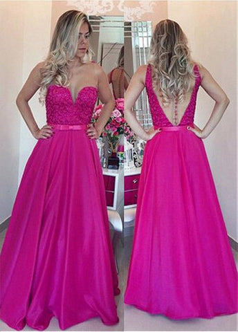 Stunning Tulle & Taffeta Jewel Neckline A-line Evening Dresses With Beadings