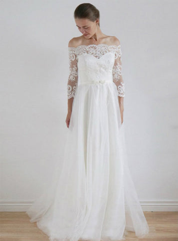  Long Sleeve Lace Wedding Dress