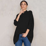 Black High Collar Loose Comfortable Sweater