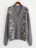 New Arrival Sequin And Chain Embellished Jumper