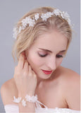 Silk Yarn Wedding Bracelets With Pearls