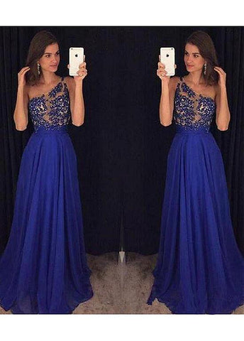 Shining Prom Dress With Beaded Lace Appliques